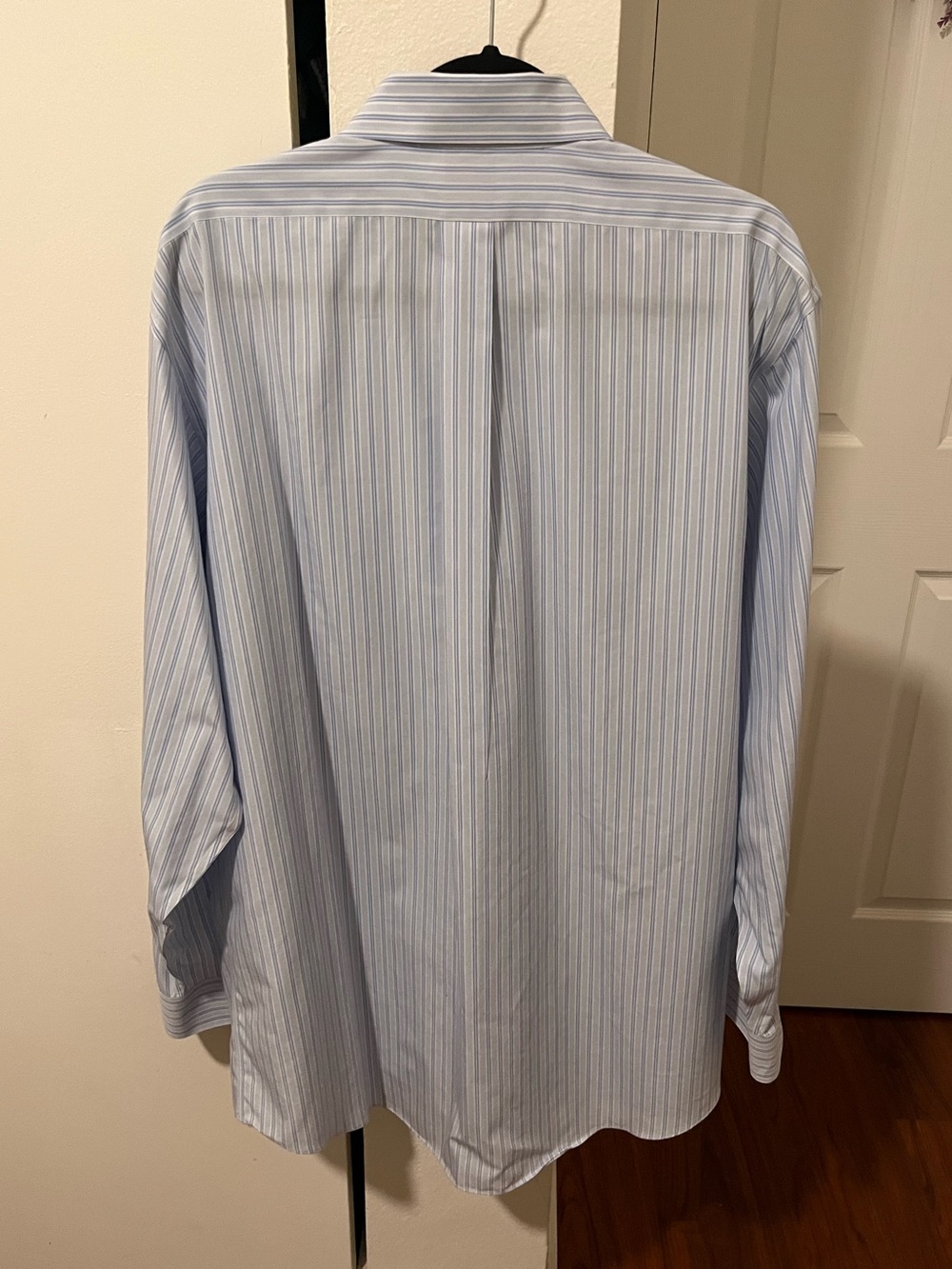 Brooks Brothers Madison Light Blue and White Striped Button-Down Dress Shirt - Picture 3 of 5